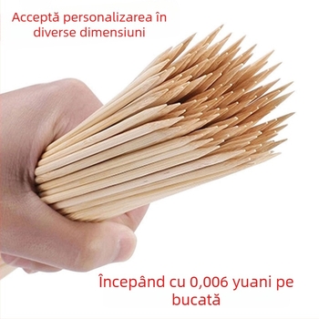 Bețișoare de bambus de unică folosință pentru grătar, Malatang, Oden și hot doguri — 15–30 cm, 2,5–3,0 mm, biodegradabile