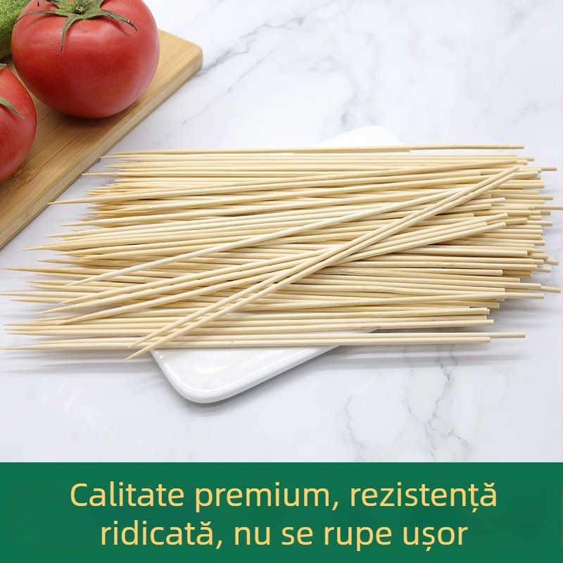 Bețișoare de bambus de unică folosință pentru grătar, Malatang, Oden și hot doguri — 15–30 cm, 2,5–3,0 mm, biodegradabile