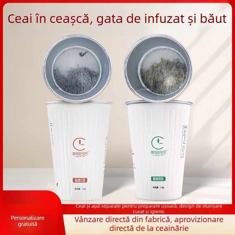 Pahar de hârtie laminat cu ceașcă de ceai încorporată pentru oaspeți, potrivit hotelurilor și cluburilor (201–300 ml)