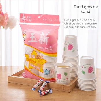 Pahar de hârtie de unică folosință pentru băuturi calde, gros, 201–300 ml, 50 bucăți