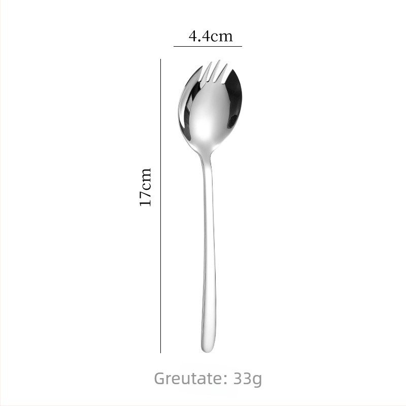 Lingură-furculiță din oțel inoxidabil 304, multifuncțională, pentru fructe, salată, paste și desert, design modern minimalist