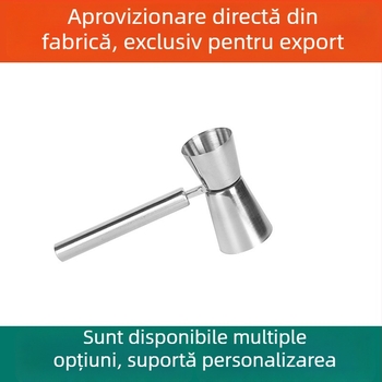 Cană de măsurare din oțel inoxidabil cu mâner, cupă dublă în uncii pentru bar