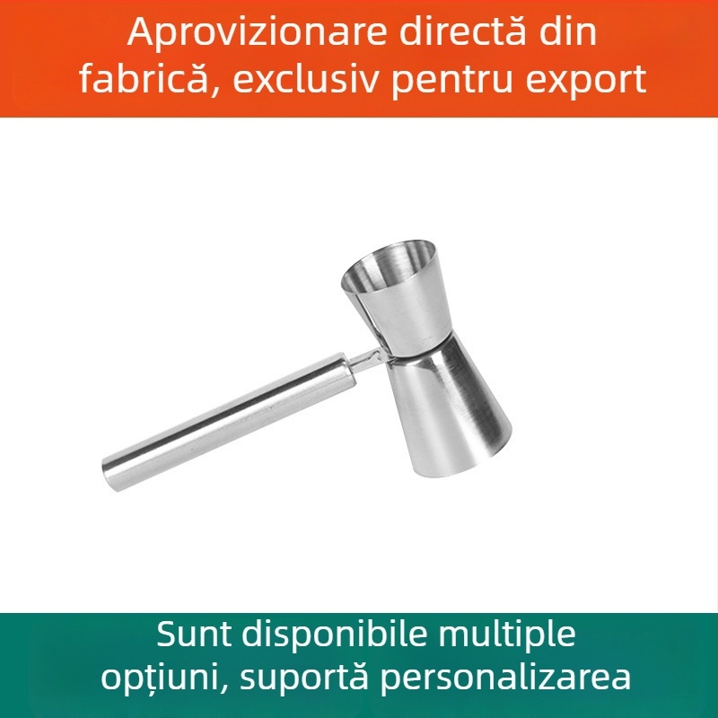 Cană de măsurare din oțel inoxidabil cu mâner, cupă dublă în uncii pentru bar