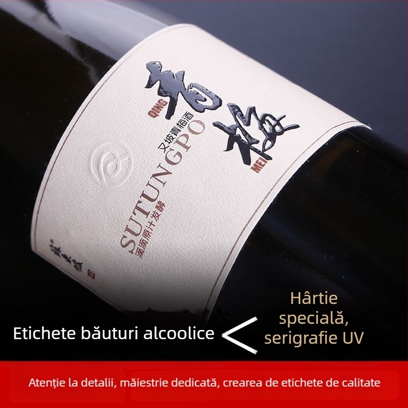Etichete personalizate pentru vin roșu – etichete autoadezive, ștampilare cu folie aurie, embosare, serigrafie și imprimare UV pe etichete rulate