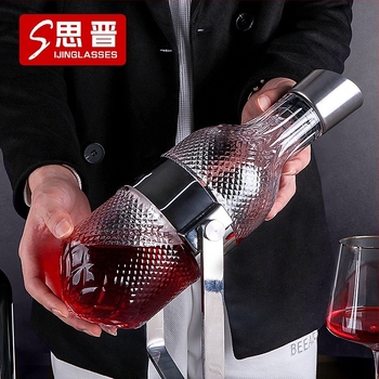 Decantor pentru vin roșu, design european în stil balans, aerare rapidă, sticlă cristal, 1 L