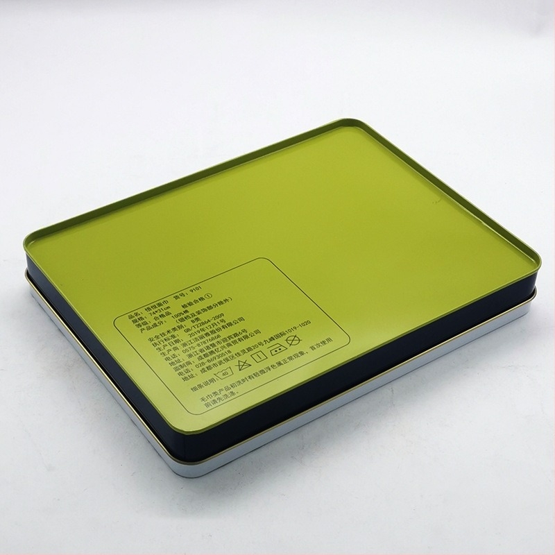 Cutie cadou dreptunghiulară din tinplate, cu card autocolant, imprimare color