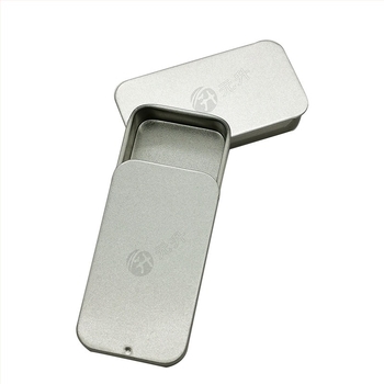 Cutie metalică mică, dreptunghiulară pentru balsam solid, cu capac glisant și imprimare color