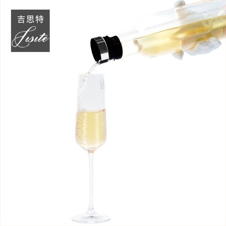 Decantor de vin din cristal, cu funcție de răcire pentru Ice Wine, capacitate peste 1000 ml, alb, stil retro luxuos
