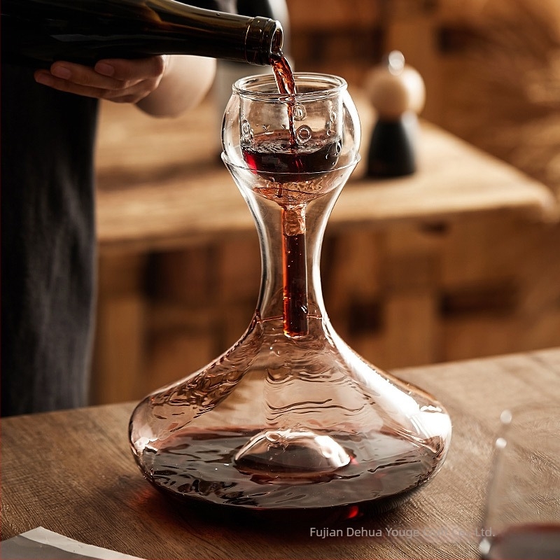 Decantor pentru vin roșu, aerare rapidă, utilizare casnică, design creativ, cristal de sticlă