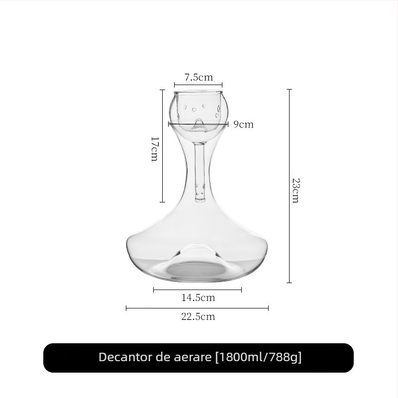 Decantor pentru vin roșu, aerare rapidă, utilizare casnică, design creativ, cristal de sticlă