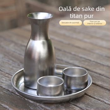 Set de vin din titan pentru uz casnic — carafă de vin portabilă cu pahare mici pentru camping în aer liber