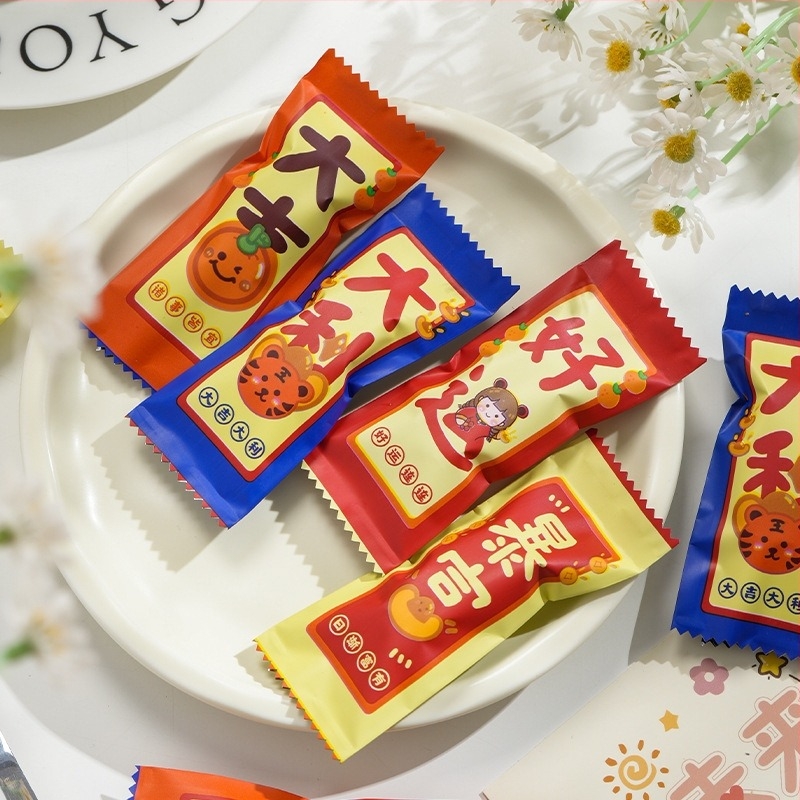 Pungă nouă pentru ambalarea nugatului – hârtie alimentară pentru caramel, transparent, sigilare mecanică, pungi individuale
