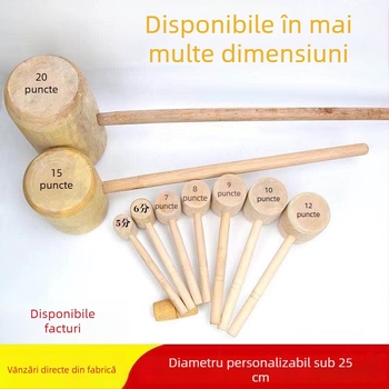 Ciocan de tâmplă din lemn, mic ciocan din lemn, ciocan din lemn masiv, realizat manual