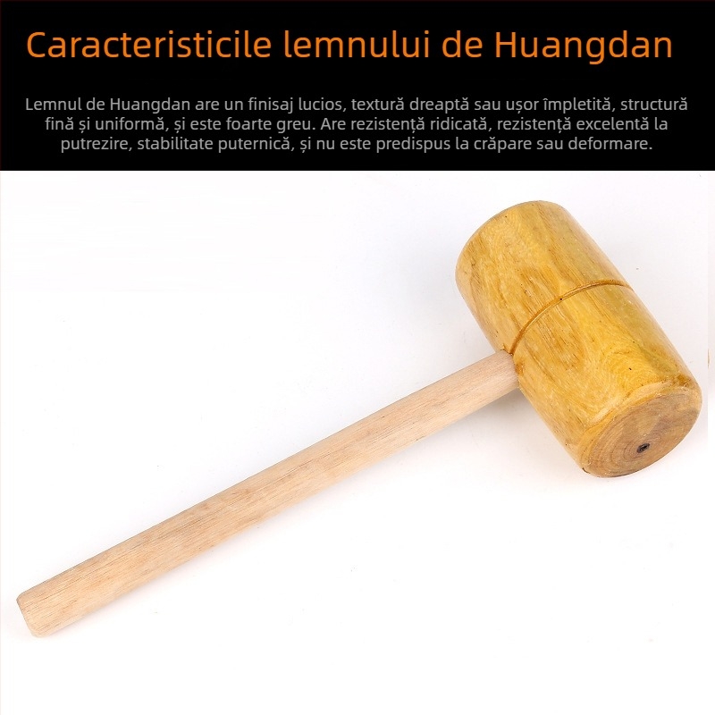 Ciocan de tâmplă din lemn, mic ciocan din lemn, ciocan din lemn masiv, realizat manual