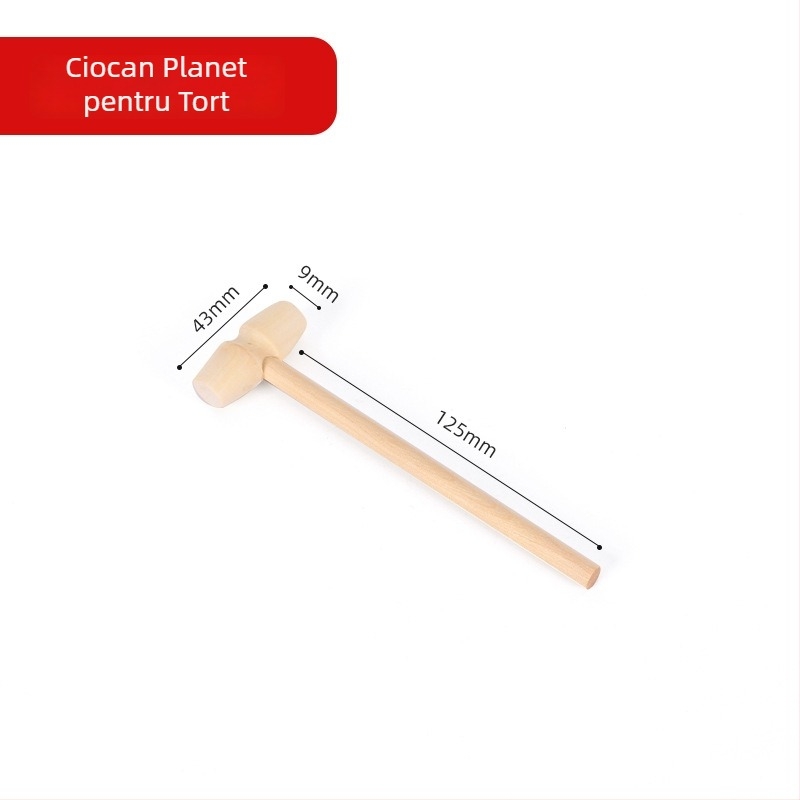 Ciocan de tâmplă din lemn, mic ciocan din lemn, ciocan din lemn masiv, realizat manual