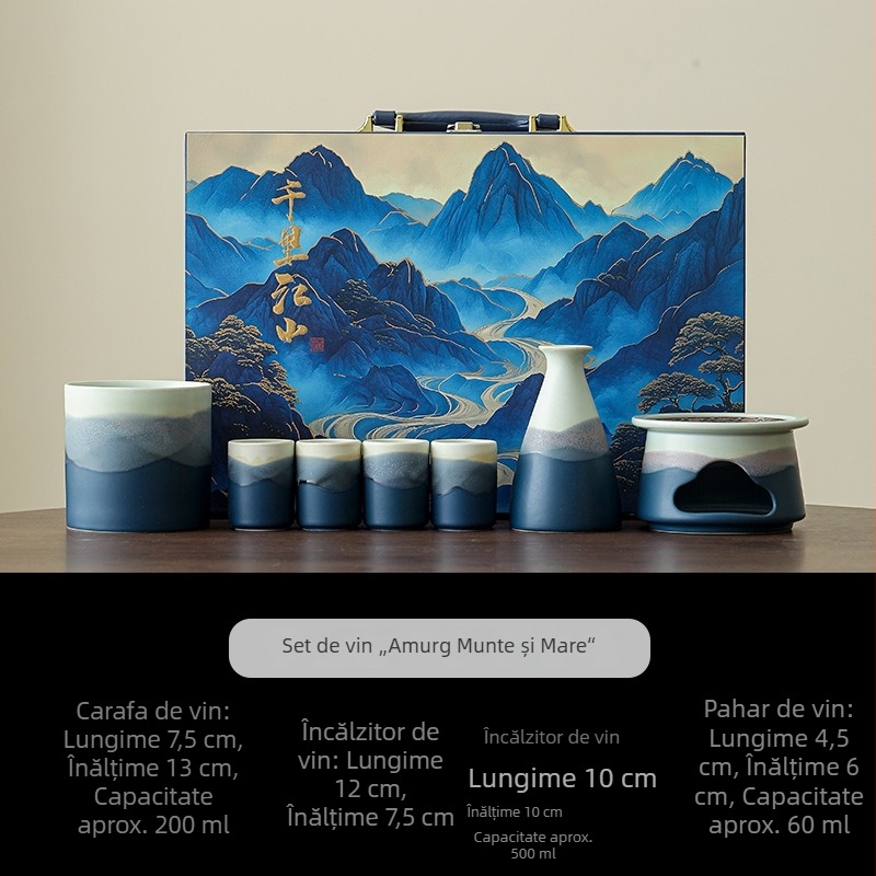 Forbidden City Cultural and Creative încălzitor ceramic pentru vin, set de vin în stil japonez — cadou pentru profesori, vârstnici și clienți, de ziua de naștere și pentru inaugurarea locuinței