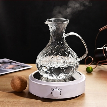 Decantor pentru vin roșu cu gură în formă de V, sticlă borosilat rezistentă la căldură și frig, pentru utilizare casnică