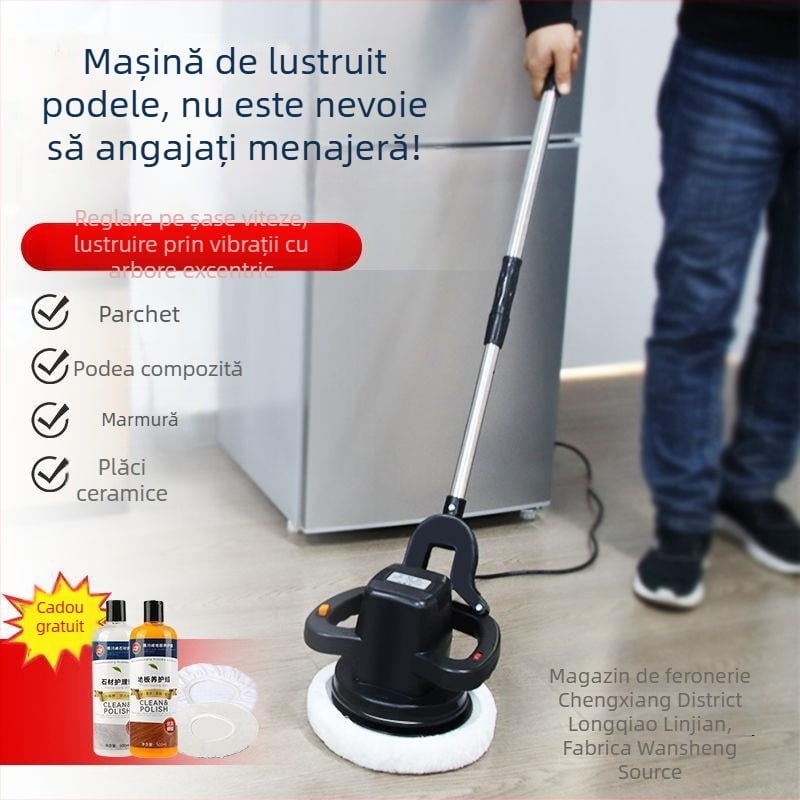 Mașină de lustruit plăci pentru podea, fără fir, compactă, pentru podele din lemn și ceramică