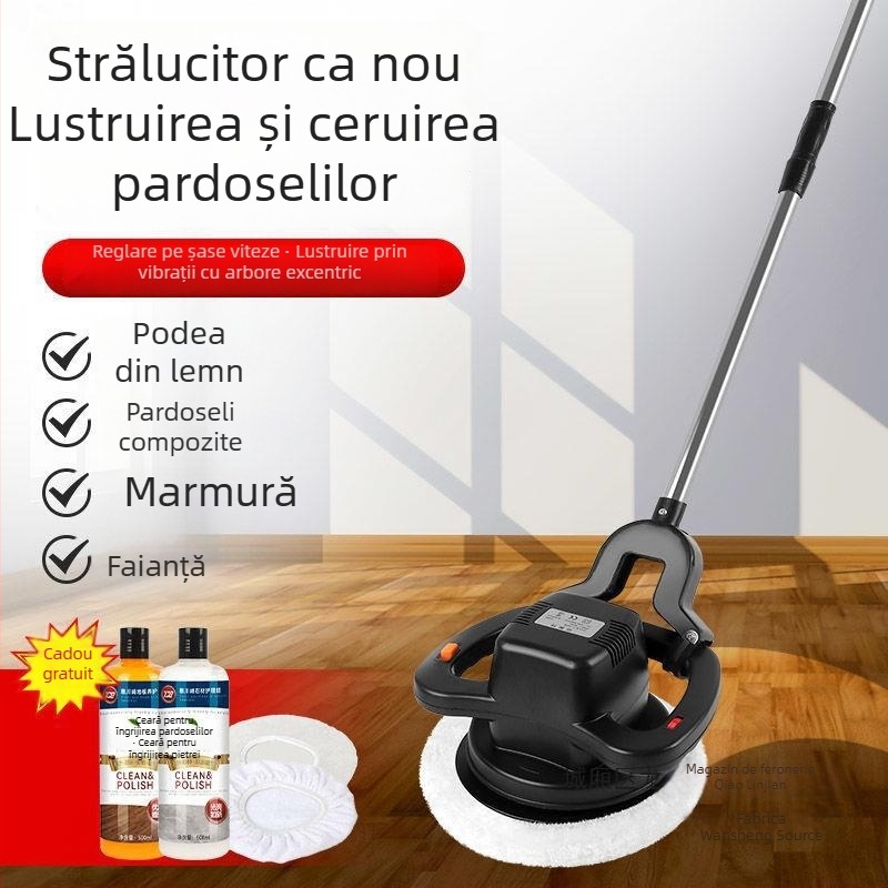 Mașină de lustruit plăci pentru podea, fără fir, compactă, pentru podele din lemn și ceramică