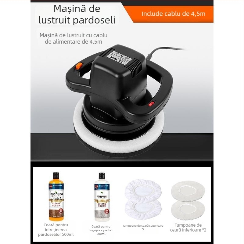Mașină de lustruit plăci pentru podea, fără fir, compactă, pentru podele din lemn și ceramică