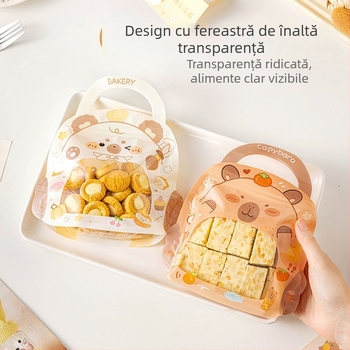 Geantă Card Head pentru biscuiți cu fermoar, pungă de ambalare alimentară Snowflake pastry, pungă transparentă sigilabilă pentru bomboane