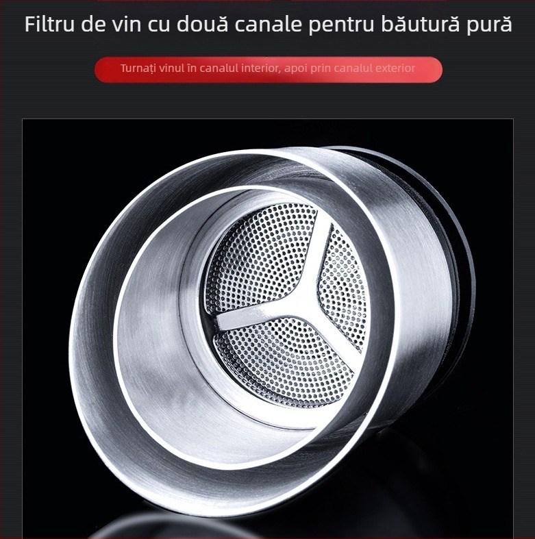 Capac de decantator din oțel inoxidabil 304, stil cascadă, filtru de vin, accesoriu pentru decantare casnică