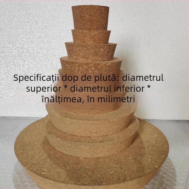 Stopper conic din plută pentru bere și vin, dop pentru borcane și sticle de reagenti — etanșare universală în mai multe dimensiuni