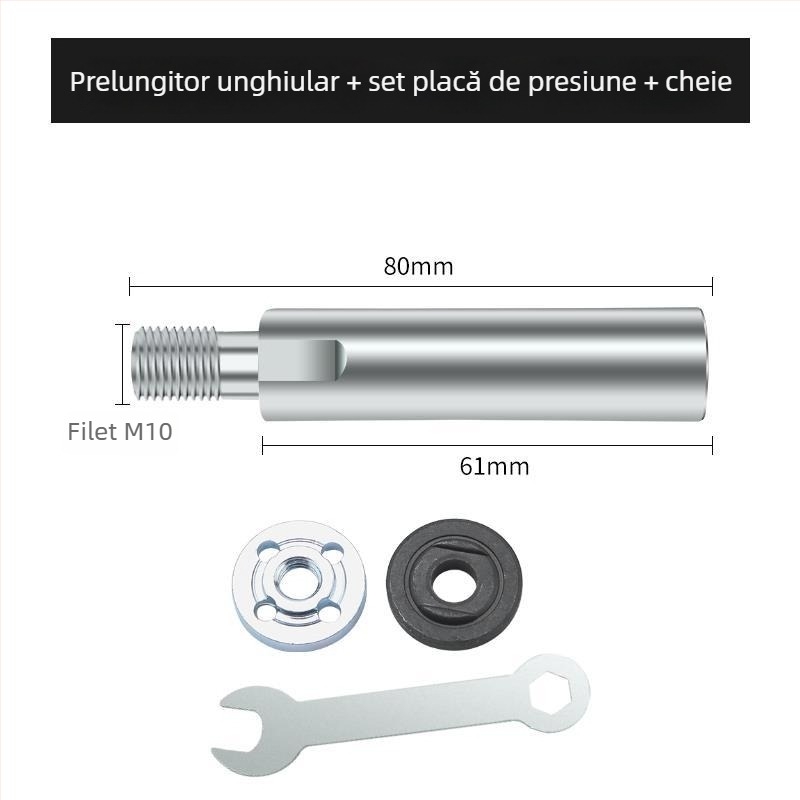 Braț de extindere pentru polizor unghiular cu conector pentru mașină de șlefuit prin apă și lustruire, tip 100, placă de presiune din fier pentru modificare