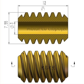 Motor melcat cu reductor 5840-31ZY, modul 0.5M, motor 555