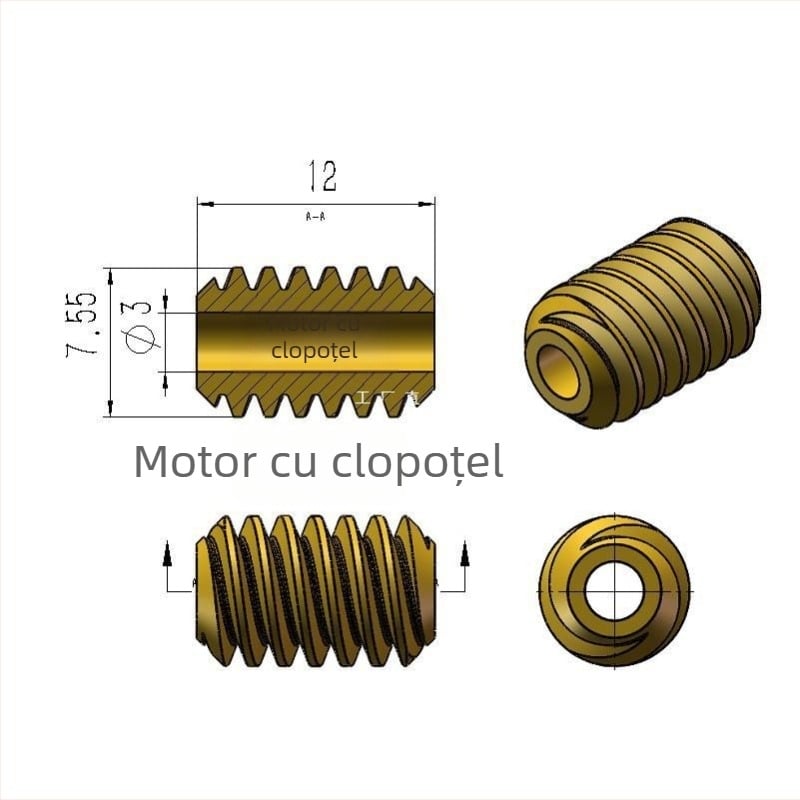 Motor melcat cu reductor 5840-31ZY, modul 0.5M, motor 555