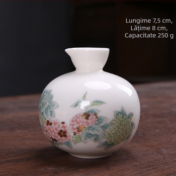 Set porțelan pahare de vin cu hortensie, 3 piese, stil modern minimalist
