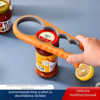Deschizător de conserve și sticle patru în unu – pentru bucătăria de acasă, design creativ pentru capace, mâner antiderapant