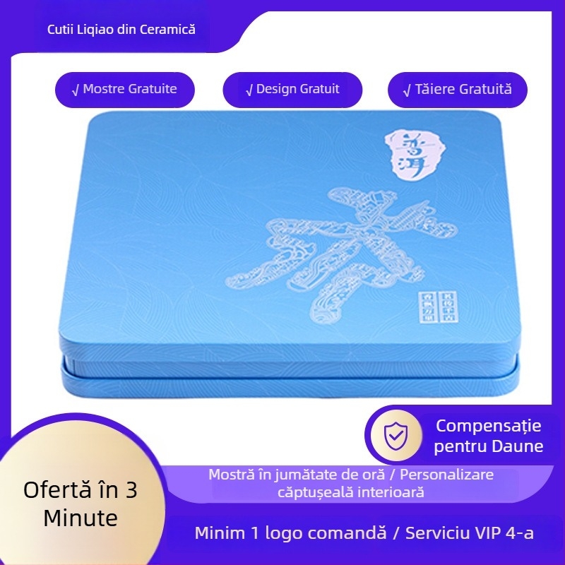 Set cadou personalizat pentru ceai, cutie metalică pentru ceai Pu'er și cutie colorată pentru plăcile de ceai