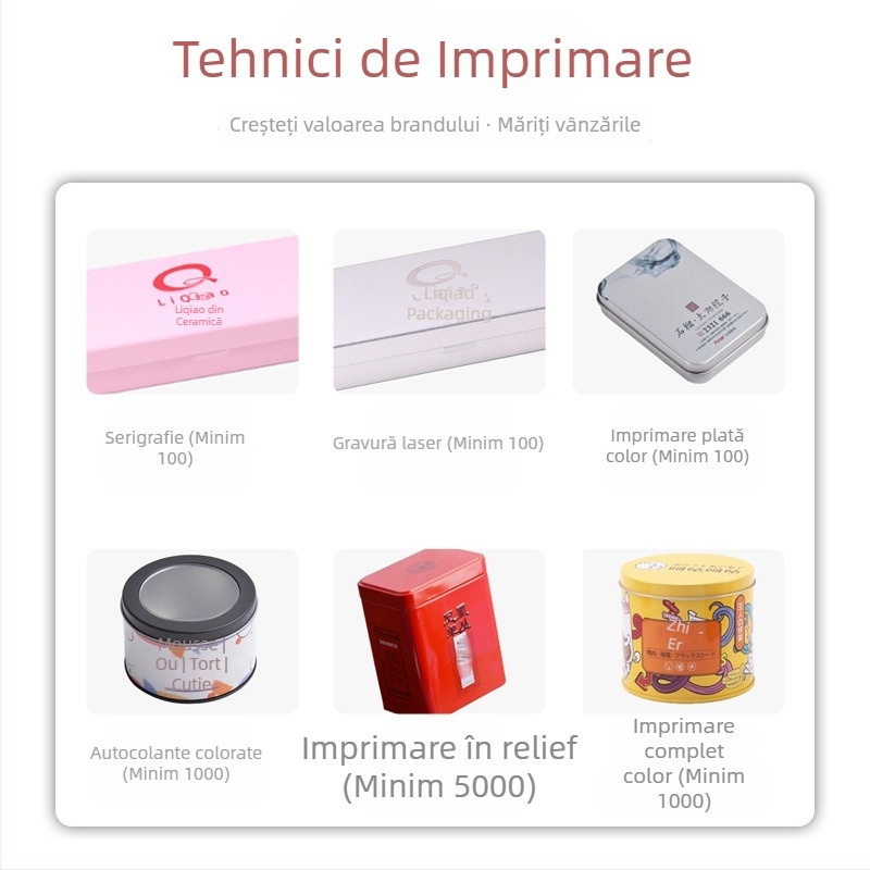 Set cadou personalizat pentru ceai, cutie metalică pentru ceai Pu'er și cutie colorată pentru plăcile de ceai