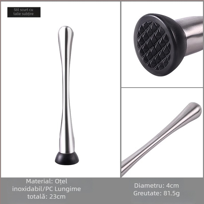 Zdrobitor din oțel inoxidabil 201 pentru zdrobirea gheții, a fructelor și extragerea sucurilor, compatibil cu shaker