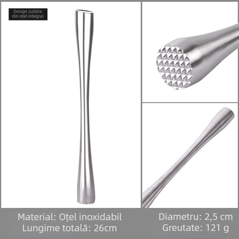 Zdrobitor din oțel inoxidabil 201 pentru zdrobirea gheții, a fructelor și extragerea sucurilor, compatibil cu shaker