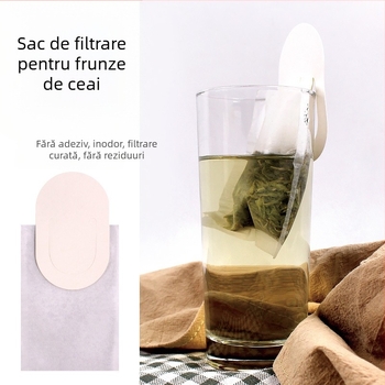 Pungă de ceai de unică folosință, cu ureche pentru agățat, filtru de ceai din plante, design minimalist, imprimare logo