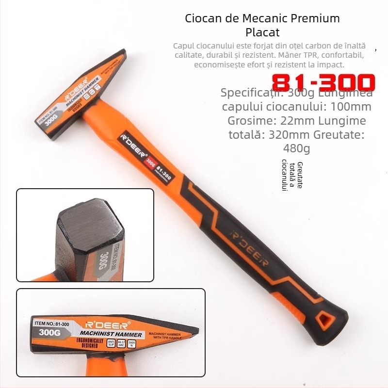 Set de ciocane pentru montaj: cioc cu cioc de rață, pentru tablă, cioc plat, cioc electrician, mini cioc, cioc de mână