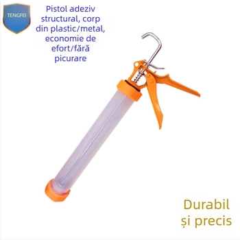 Pistol de lipit 590 ml pentru adezivi structurali, fără picurare, corp metalic