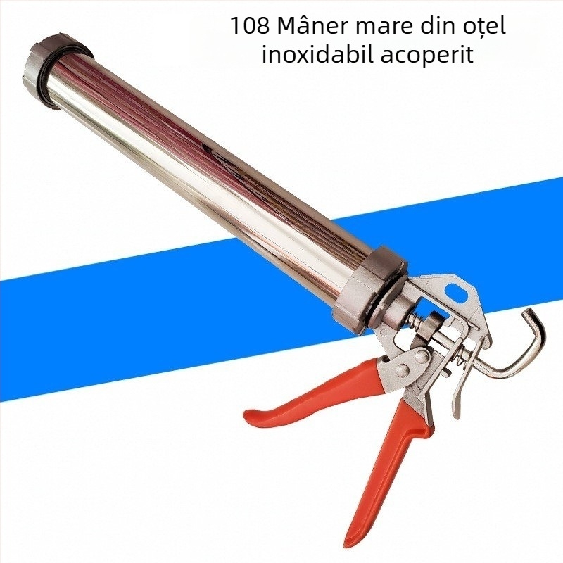 Pistol de lipit 590 ml pentru adezivi structurali, fără picurare, corp metalic