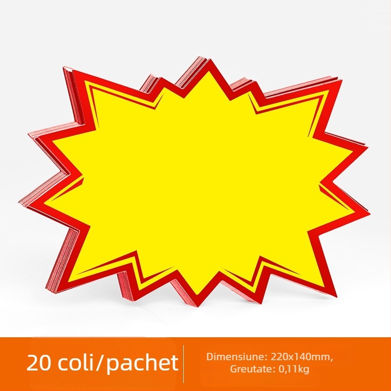 Etichetă de preț mare, ștergibilă, pe hârtie POP de publicitate pentru supermarket