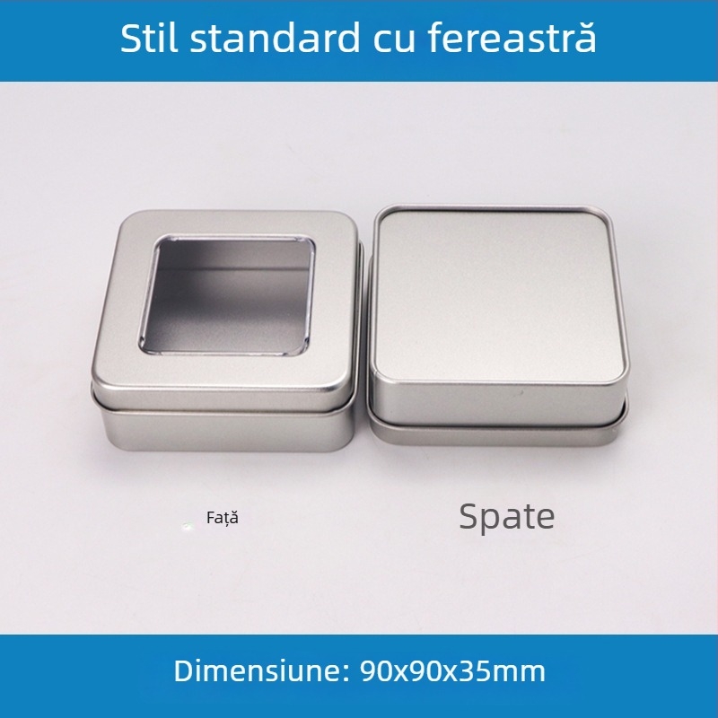 Cutie metalică pătrată cu magnet pentru depozitare în bucătărie – bomboane, ceai, fructe uscate