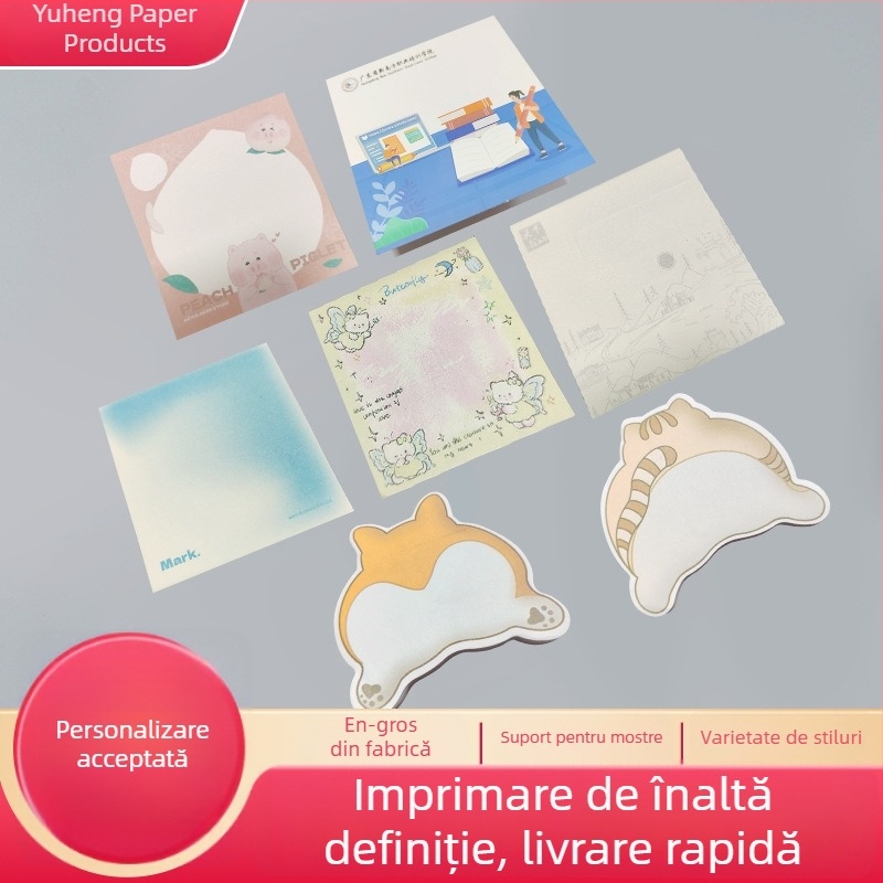 Notițe rupibile și autoadezive, drăguțe pentru elevi, notițe colorate lipicioase pentru birou și planificare, în forme neobișnuite