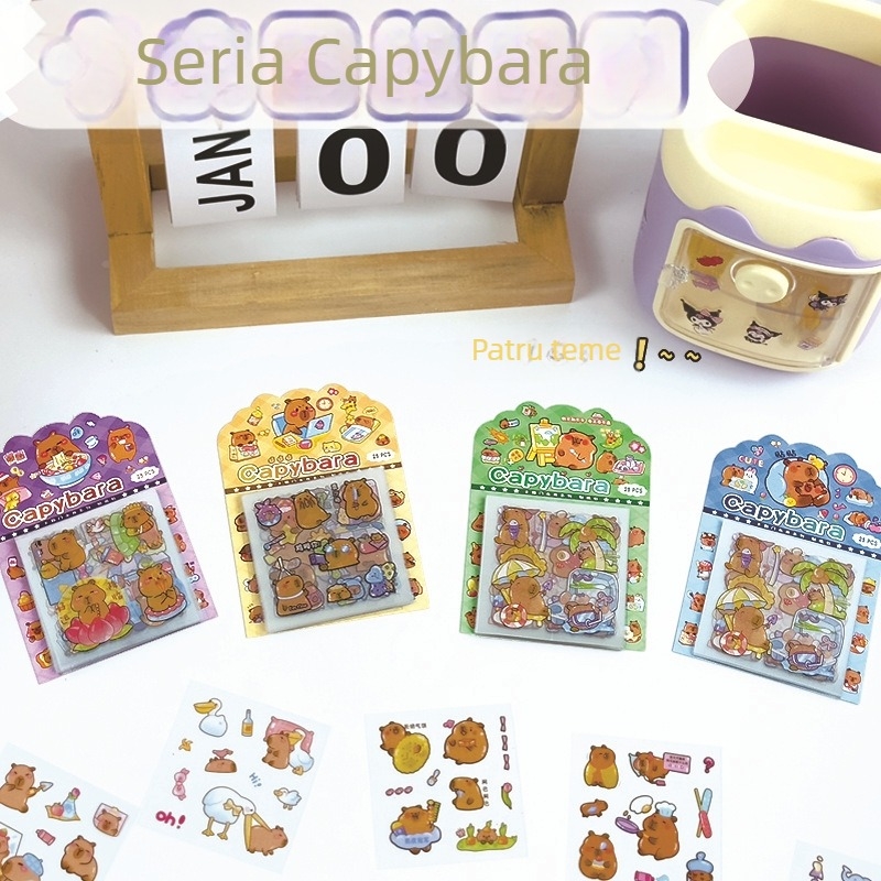Set de autocolante pentru jurnal – 25 autocolante autoadezive, personaje drăguțe