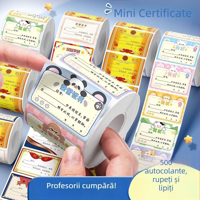 Kaba Bear Autocolant Mini de Recompensă pentru Copii – Sticker Amuzant de Laudă pentru Elevii din Școala Primară