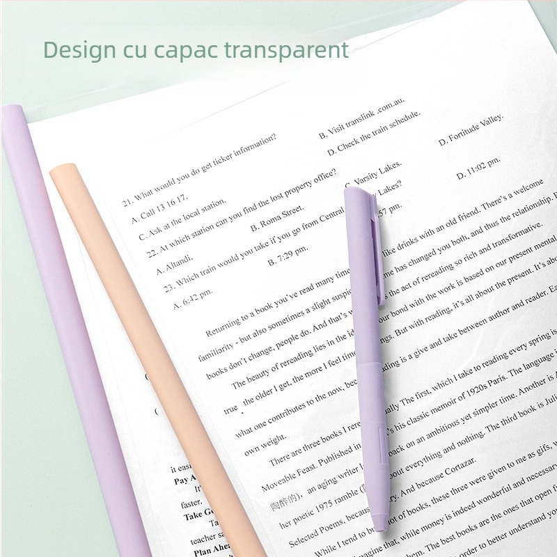 Deli dosar A4 cu clemă cu levier, formă de picătură, colorat, dosar transparent pentru documente