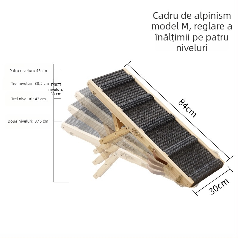 Scări din lemn pentru animale pentru câini mici, utilizare în casă, trepte, rampă, scară și cadru auxiliar din lemn