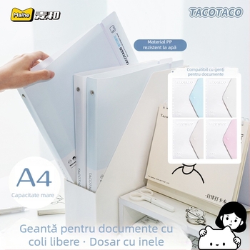 Tacotaco dosar transparent rezistent la apă, cu inserții pentru documente și lucrări de examen