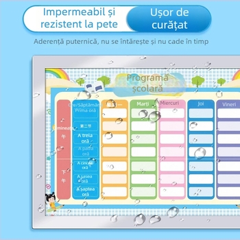 Programă magnetică pentru elevi de școală primară — plan zilnic de studiu și autodisciplină, autocolant magnetic pentru frigider