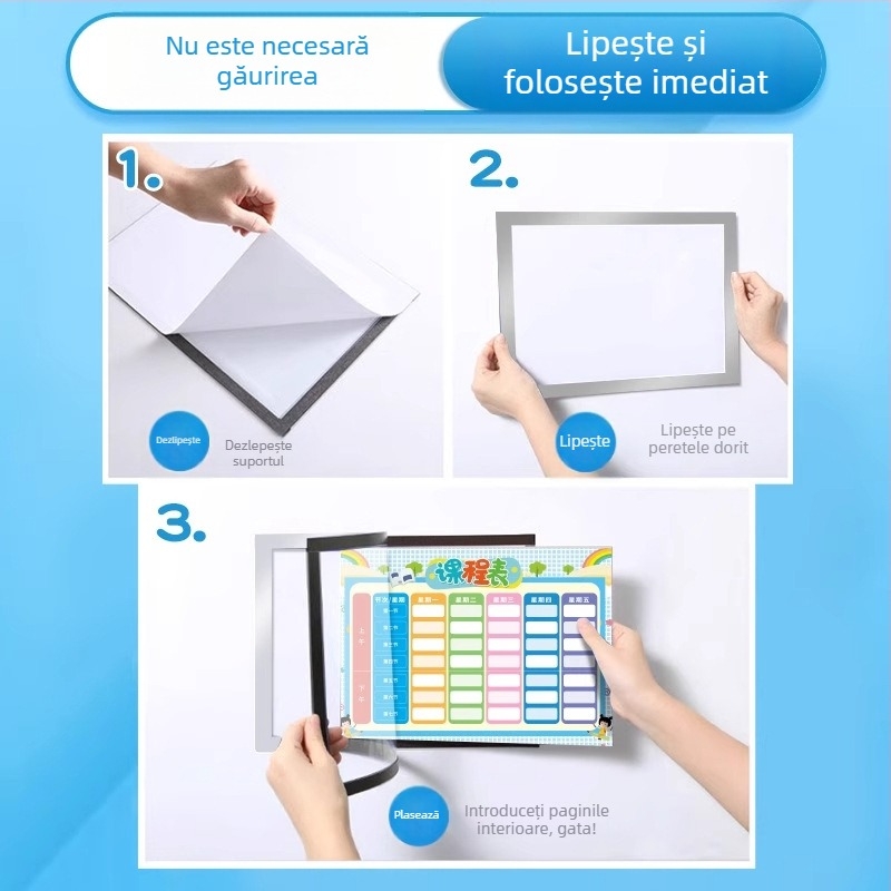 Programă magnetică pentru elevi de școală primară — plan zilnic de studiu și autodisciplină, autocolant magnetic pentru frigider